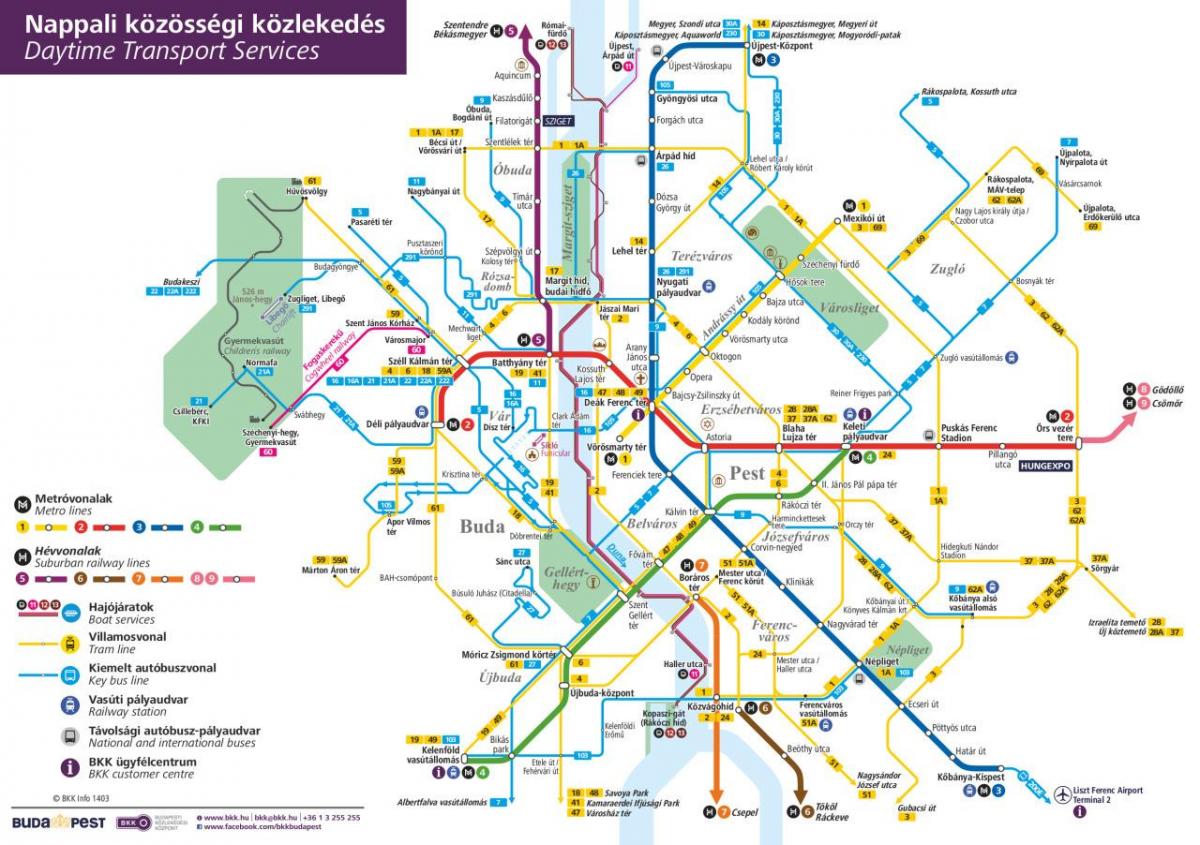 autobús a budapest mapa