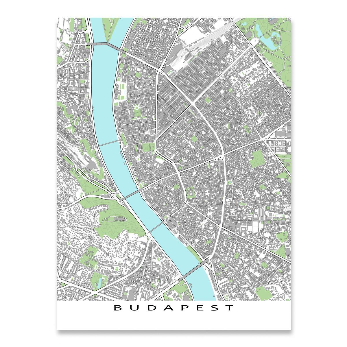 mapa de budapest mapa de impresión