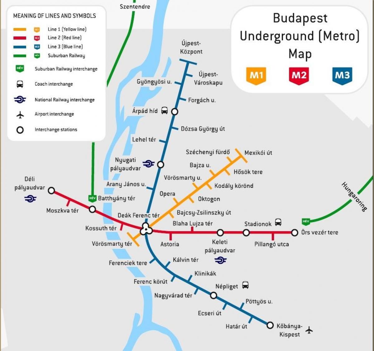 mapa metro de budapest, hungría