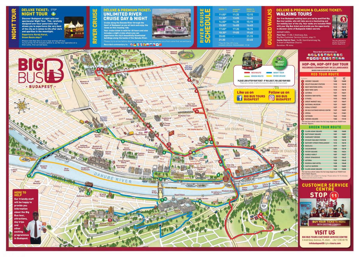 budapest grande autobús de turismo mapa
