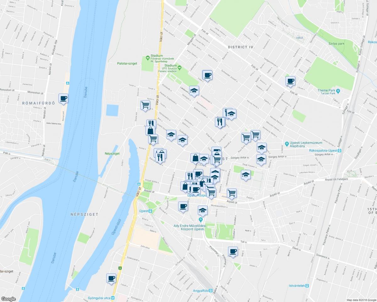 mapa de budapest restaurantes