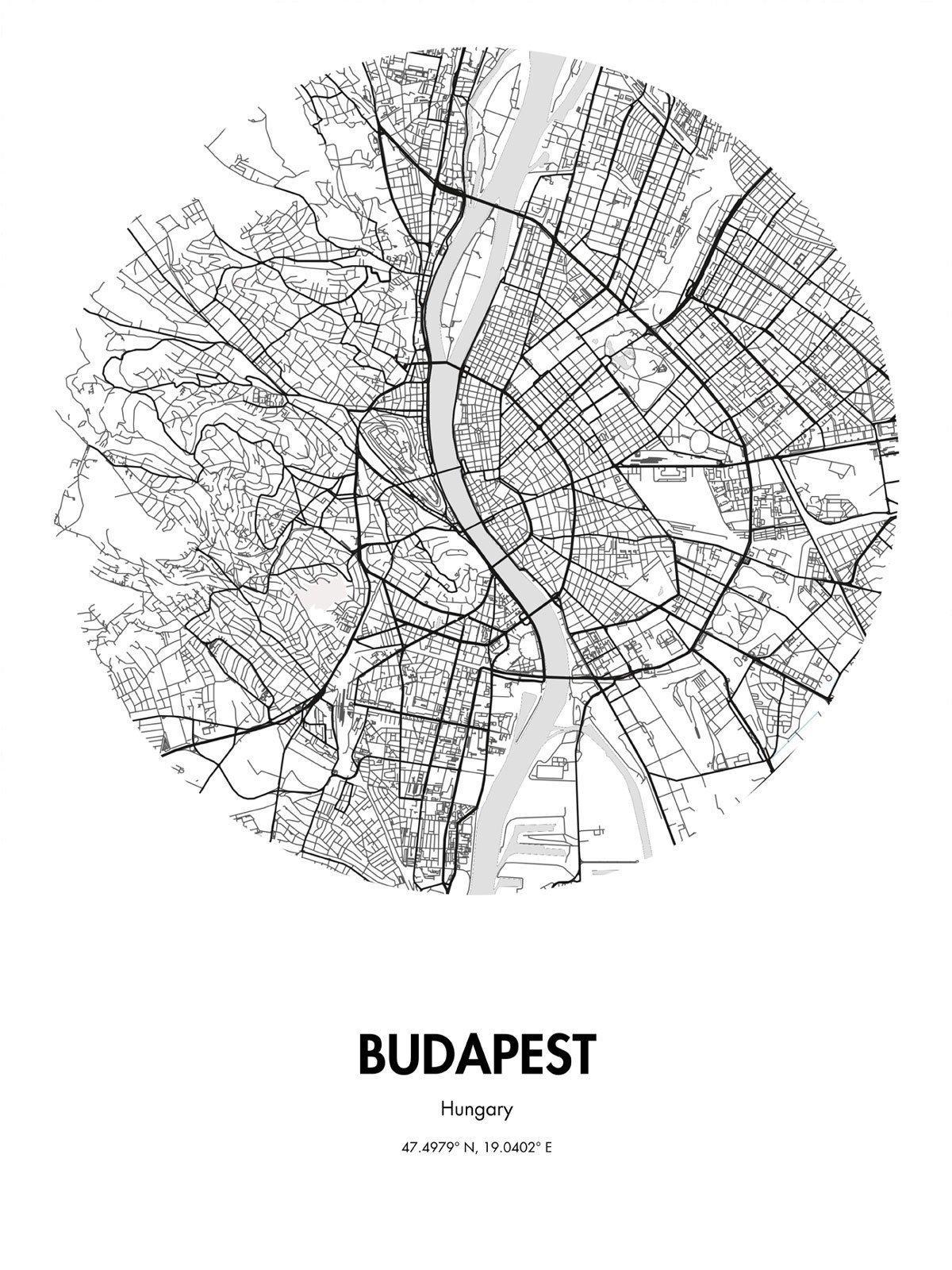 mapa de budapest, arte de rúa
