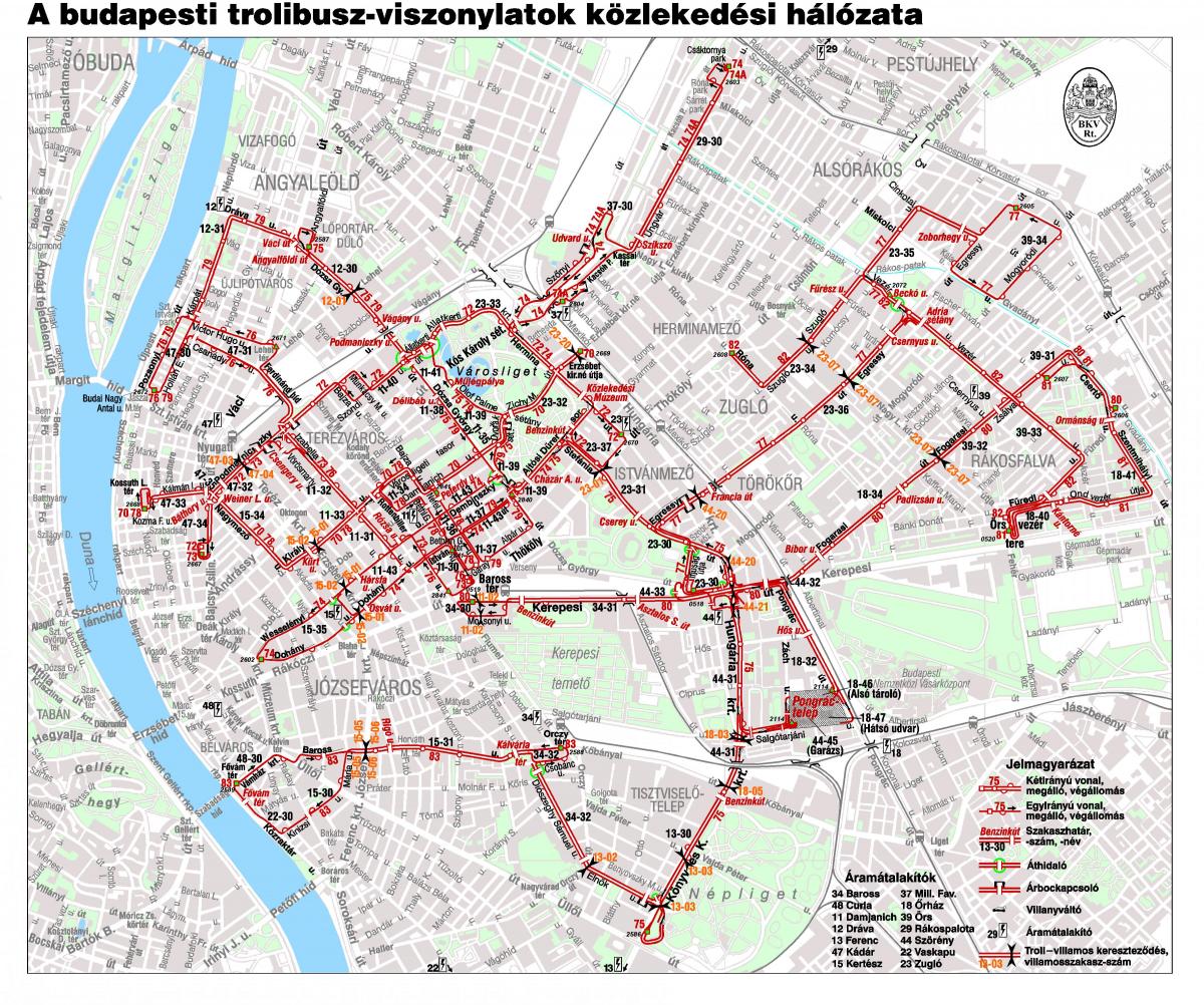 mapa de budapest trolley