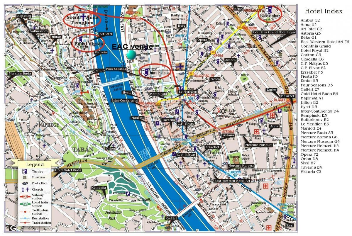 mapa de hilton budapest