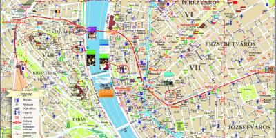 Rúa mapa de budapest centro da cidade