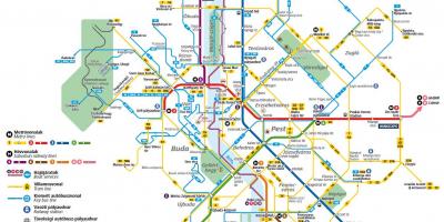 Budapest liñas de autobuses mapa