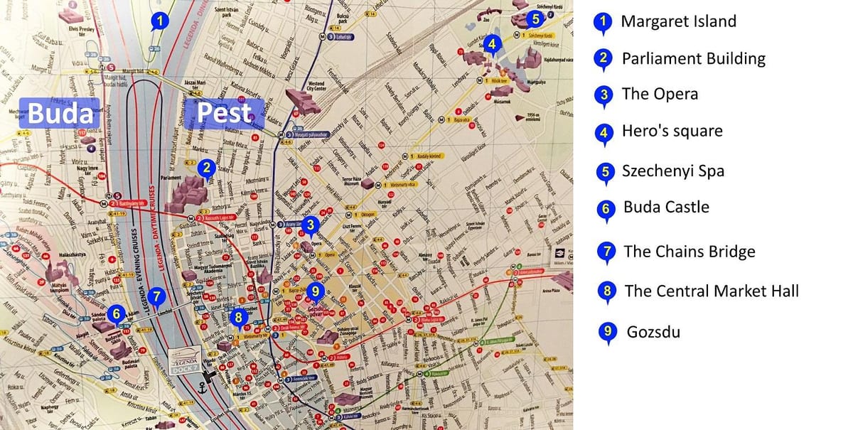 budapest lugares para visitar mapa
