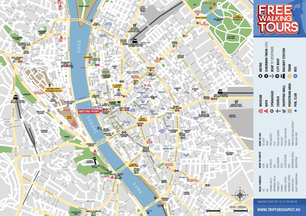 mapa de budapest camiñando