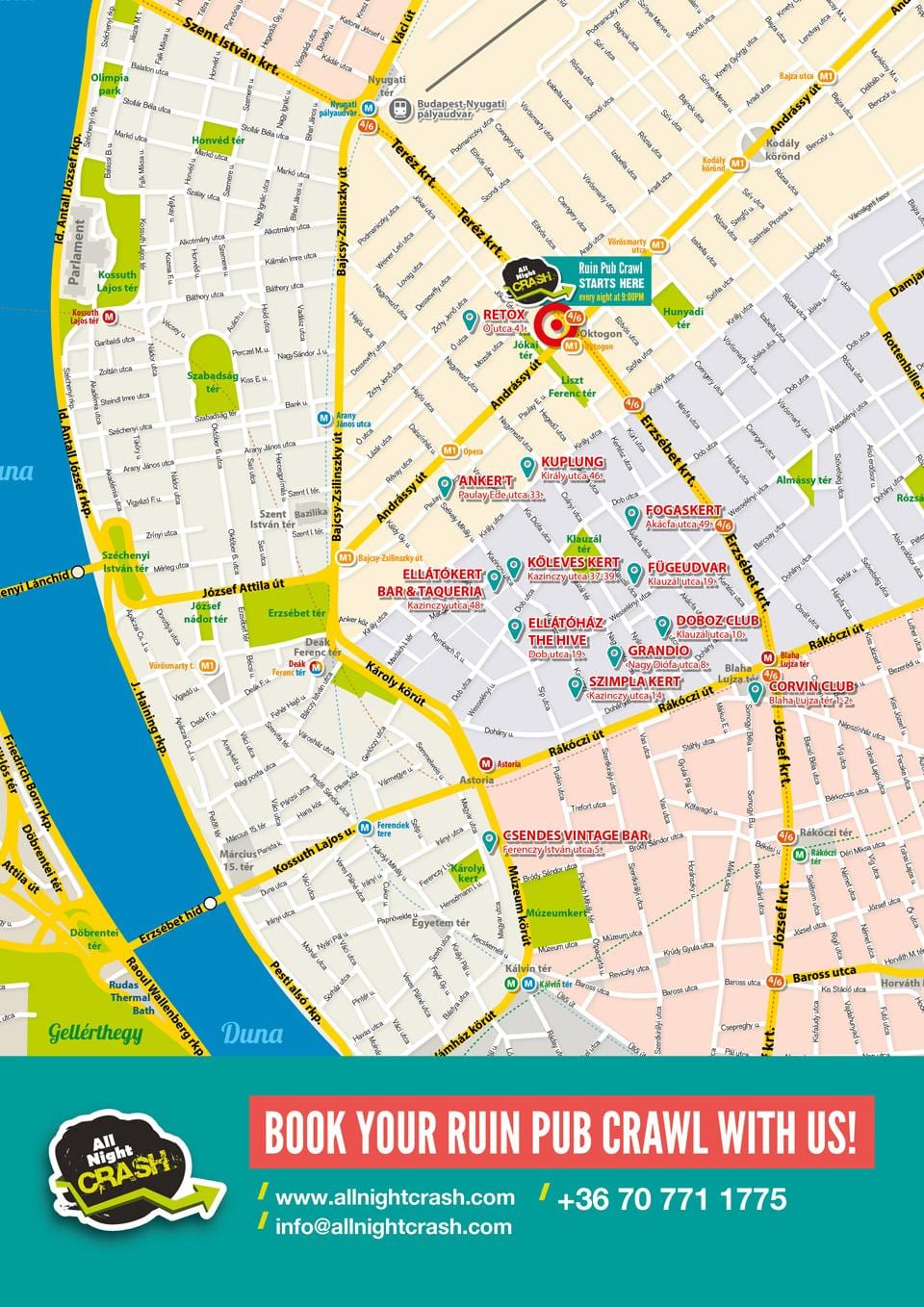 mapa de ruína bares budapest