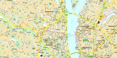 Mapa de budapest e área circundante