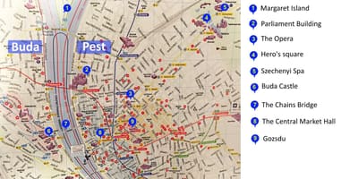 Budapest lugares para visitar mapa