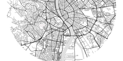 Mapa de budapest, arte de rúa
