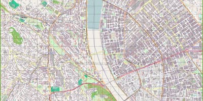 Rúa mapa de budapest, hungría