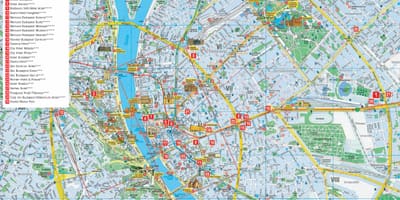 Budapest, cidade mapa turístico
